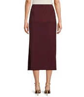 Alex Marie Arabella Jetset-Tech Side Slit Super Stretch Elastic Waist Pull-On Skirt