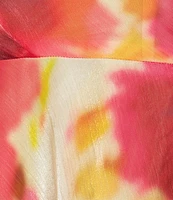 Alex Marie Aria Floral One Shoulder Sleeveless Printed Chiffon Gown