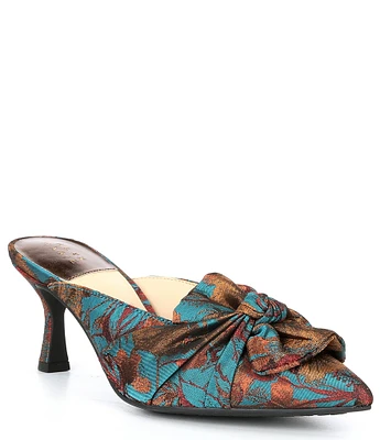 Alex Marie Audrene Printed Bow Pointed Toe Mules