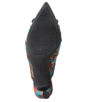 Alex Marie Audrene Printed Bow Pointed Toe Mules