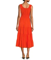 Alex Marie Bentley Pebble Crepe Scoop Neck Sleeveless Maxi Dress