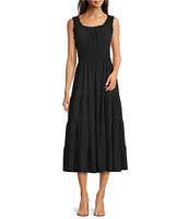 Alex Marie Bentley Pebble Crepe Scoop Neck Sleeveless Maxi Dress
