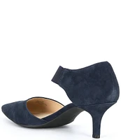 Alex Marie Brandlin Suede Asymmetrical Strap Pumps