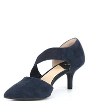 Alex Marie Brandlin Suede Asymmetrical Strap Pumps