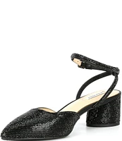 Alex Marie Brinley Rhinestone Round Heel Pumps