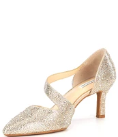 Alex Marie Brixley Rhinestone Asymmetrical Strap Dress Pumps