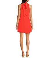 Alex Marie Chiara Stretch Crepe Mock Neck Sleeveless Dress