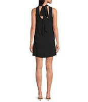Alex Marie Chiara Stretch Crepe Mock Neck Sleeveless Dress