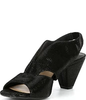 Alex Marie Claudie Embossed Slingback Cone Heel Sandals