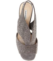 Alex Marie ClaudieTwo Rhinestone Cone Heel Slingback Sandals