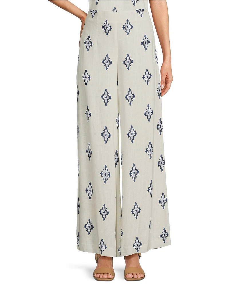 Alex Marie Coordinating Natalie Wide Leg Linen Blend Pants