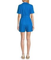 Alex Marie Della Short Sleeve Linen Blend Romper