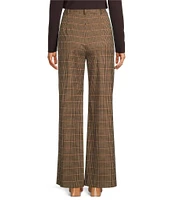 Alex Marie Diane Plaid High Rise Pleated Full Length Coordinating Pants