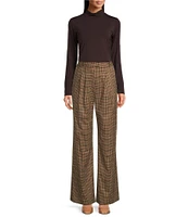 Alex Marie Diane Plaid High Rise Pleated Full Length Coordinating Pants