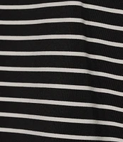 Alex Marie Ellen Crew Neck Short Sleeve Jersey Knit Striped Tee Shirt