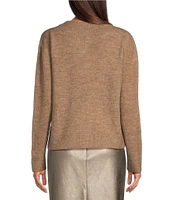 Alex Marie Emmylou Knit Crew Neck Long Sleeve Cropped Sweater