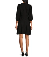 Alex Marie Enola Surplice V-Neck 3/4 Sleeve Wrap Dress