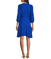 Alex Marie Enola Surplice V-Neck 3/4 Sleeve Wrap Dress