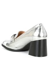 Alex Marie Felix Metallic Buckle Detail Heeled Loafers