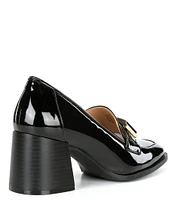 Alex Marie Felix Patent Buckle Detail Heeled Loafers