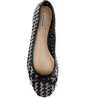 Alex Marie Fiore Rhinestone Woven Mini Wedge Flats