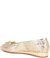 Alex Marie Fiore Rhinestone Woven Mini Wedge Flats