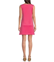Alex Marie Ginny Boat Neck A Line Mini Scuba Crepe Shift Dress