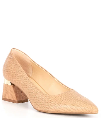 Alex Marie Gladdis Embossed Block Heel Pumps