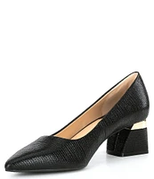 Alex Marie Gladdis Embossed Block Heel Pumps