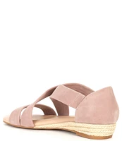 Alex Marie Greer Suede Cross Band Wedge Sandals