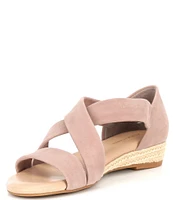 Alex Marie Greer Suede Cross Band Wedge Sandals