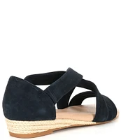 Alex Marie Greer Suede Cross Band Wedge Sandals