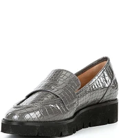 Alex Marie Greta Embossed Patent Platform Loafers