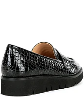 Alex Marie Greta Embossed Patent Platform Loafers