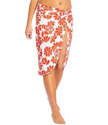 Alex Marie Groovy Tropics Faux Wrap Sarong Cover Up