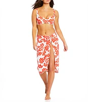 Alex Marie Groovy Tropics Faux Wrap Sarong Cover Up