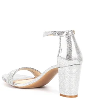 Alex Marie HalmarTwo Rhinestone Strap Block Heel Sandals