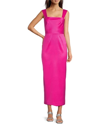 Alex Marie Kayla Stretch Mikado Square Neck Sleeveless Gown