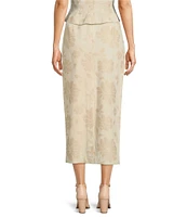 Alex Marie Kennedy Cotton Jacquard Midi Pencil Skirt