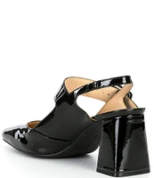 Alex Marie Leighten Patent Square Toe Slingback Pumps