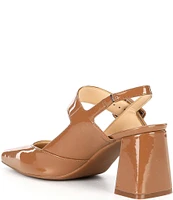 Alex Marie Leighten Patent Square Toe Slingback Pumps