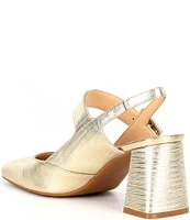 Alex Marie Leighten Textured Metallic Square Toe Slingback Pumps