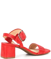 Alex Marie Leyna Textured Leather Double Banded Block Heel Sandals