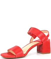 Alex Marie Leyna Textured Leather Double Banded Block Heel Sandals