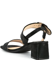 Alex Marie Leyna Textured Leather Double Banded Block Heel Sandals