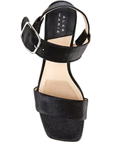 Alex Marie Leyna Textured Leather Double Banded Block Heel Sandals