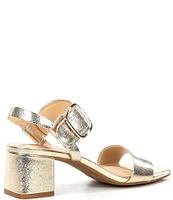 Alex Marie Leyna Textured Leather Double Banded Block Heel Sandals