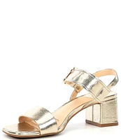 Alex Marie Leyna Textured Leather Double Banded Block Heel Sandals