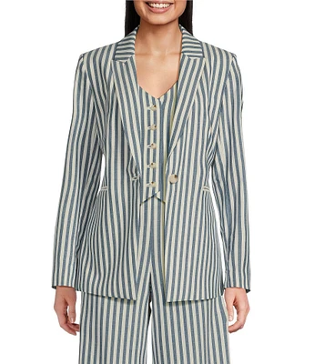 Alex Marie Liza Peak Lapel Stripe Blazer