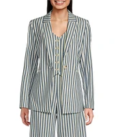 Alex Marie Liza Peak Lapel Stripe Blazer